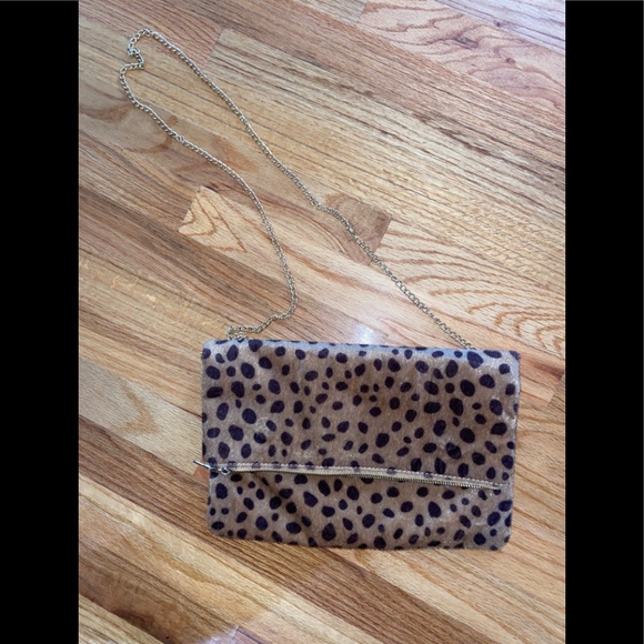 Leopard Print Shoulder Bag/Clutch - Picture 1 of 3